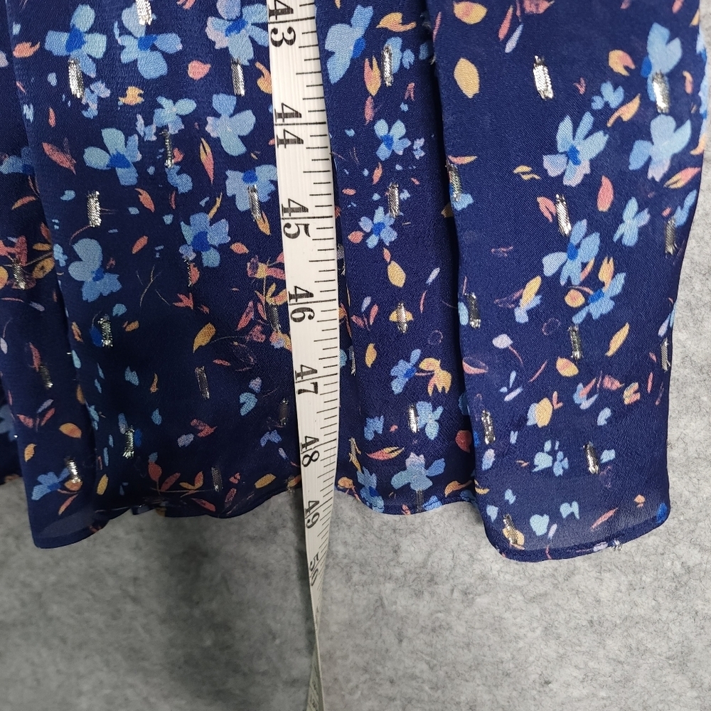 Shoshanna Jaxon Smocked Floral-Print Midi Metallic Chips Dress Size 6 - Picture 11 of 12